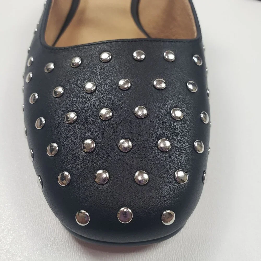 Madewell The Greta Ballet Flat Mule Women's Size 9M True Black Multi Stud Detail - Picture 15 of 16